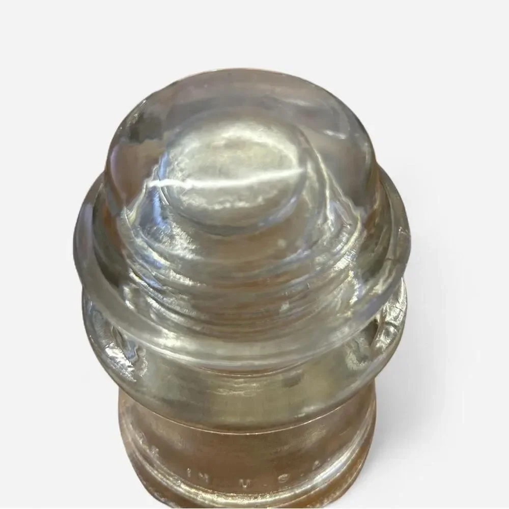 Set of 2 Clear Hemingray 16 &17 Glass Insulators